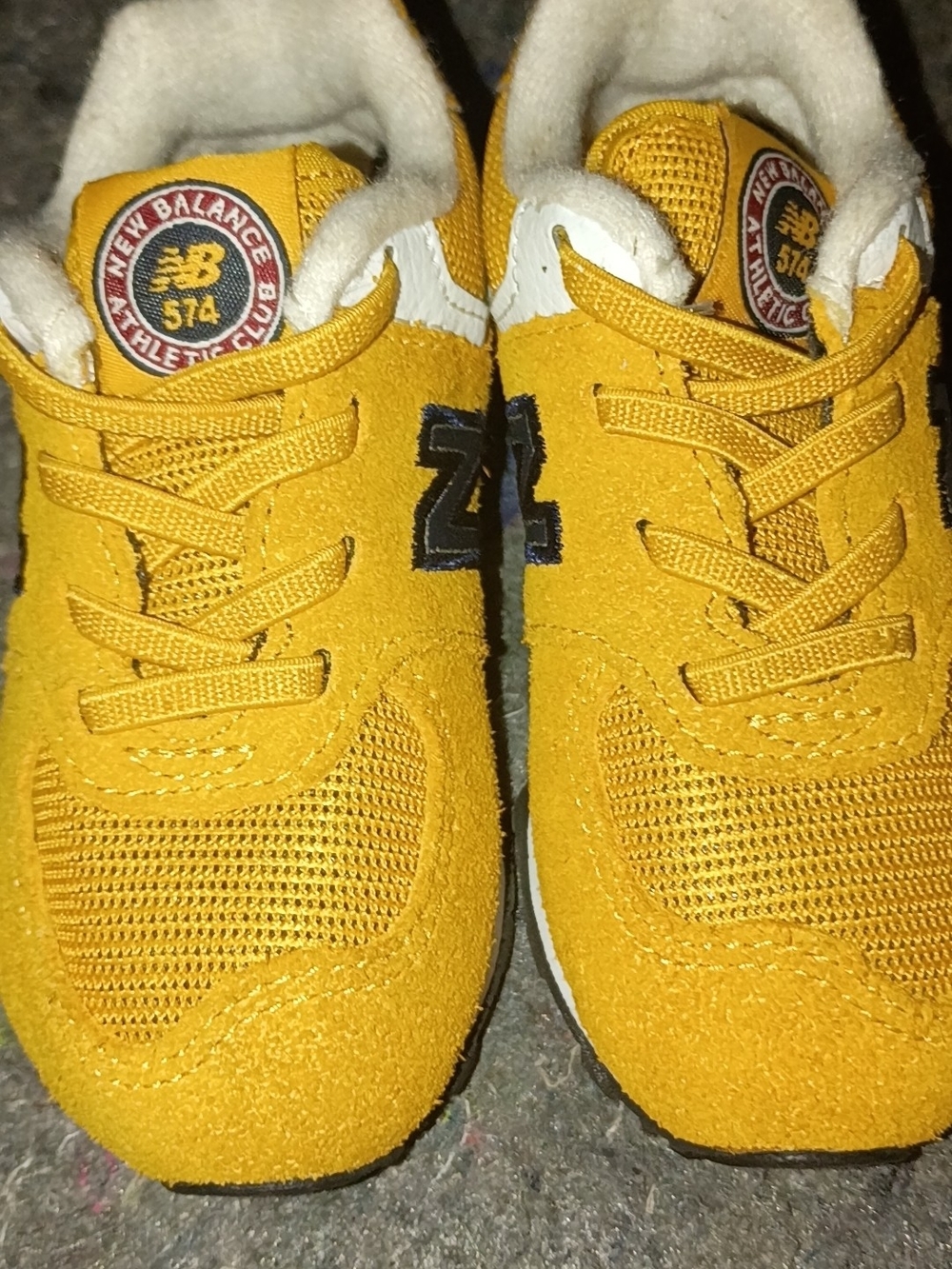 New Balance Kids Yellow Suede & Mesh Sneakers